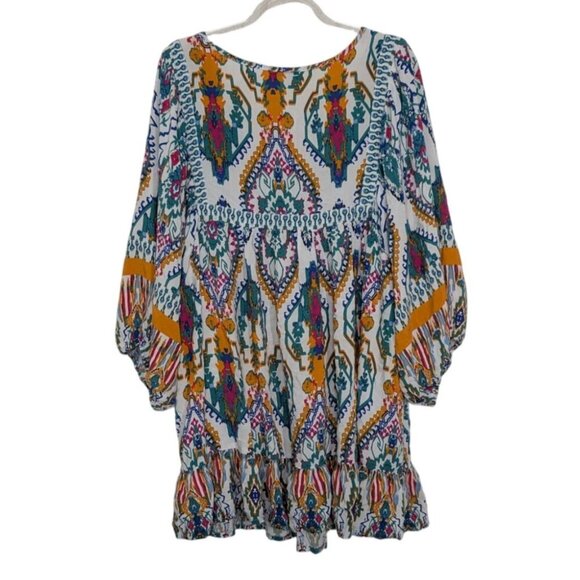 Rachel Zoe Boho Tunic Womens Size 2X White Hippie Tassel Rayon Casual Shirt - Picture 9 of 13
